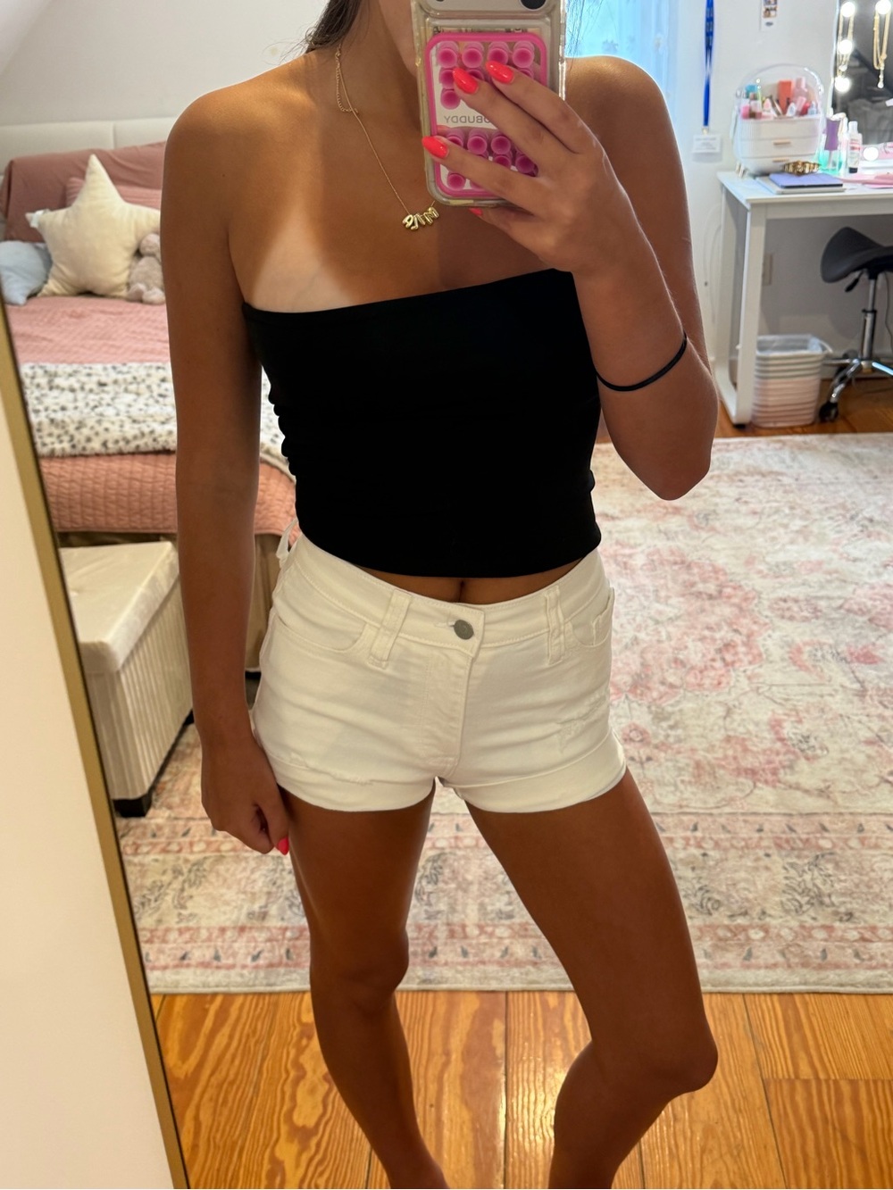 Hollister White Jean Shorts